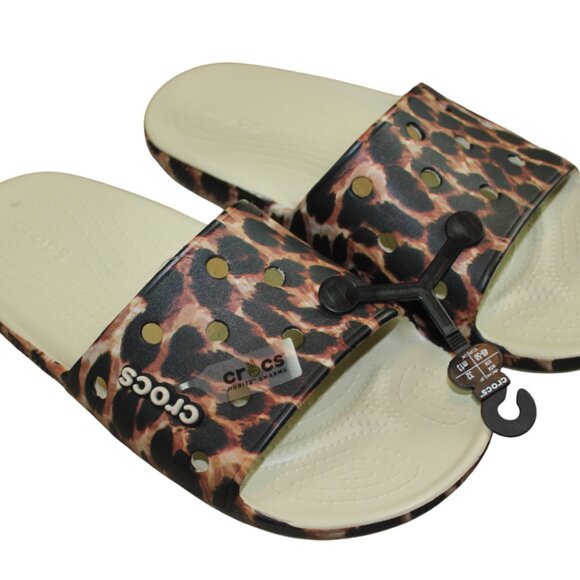 Crocs Leopard Slide Sandals Animal Remix Mens Shoes Size 14 NWT - Picture 1 of 5